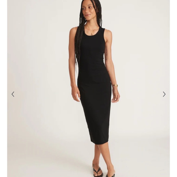 Marine Layer Dresses & Skirts - Marine Layer Lexi Rib Daytime Midi Dress Minimal Black Sleeveless Stretch Sz M
